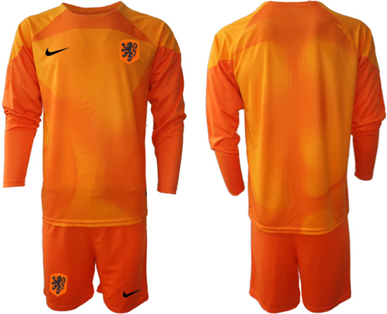 2022-2023 Netherlands Blank red goalkeeper long sleeve jerseys Suit