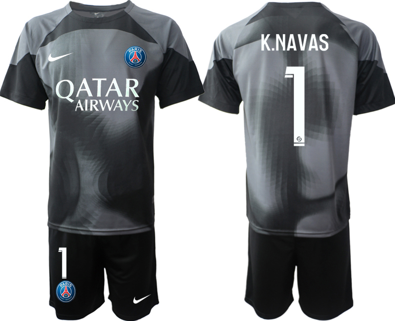 2022-2023 Paris Saint-Germain 1 K.NAVAS black goalkeeper jerseys Suit