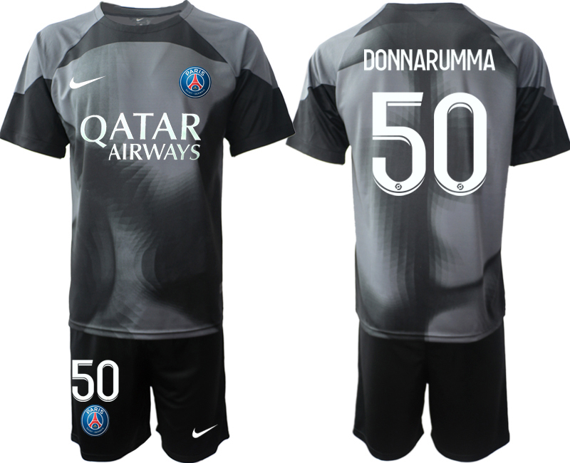 2022-2023 Paris Saint-Germain 50 DONNARUMMA black goalkeeper jerseys Suit