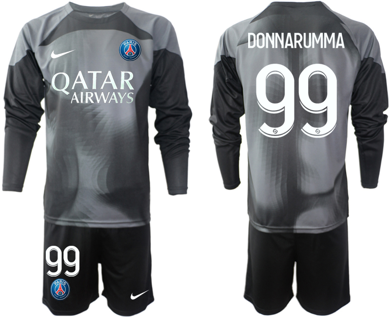 2022-2023 Paris Saint-Germain 99 DONNARUMMA Black goalkeeper long sleeve jerseys Suit
