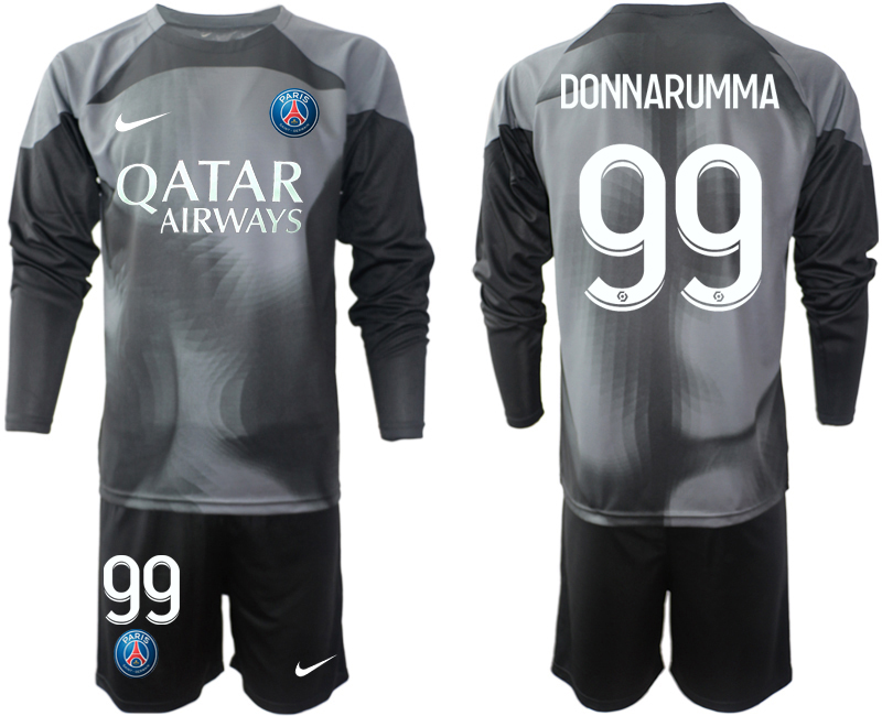 2022-2023 Paris Saint-Germain 99 DONNARUMMA Black goalkeeper long sleeve jerseys Suit
