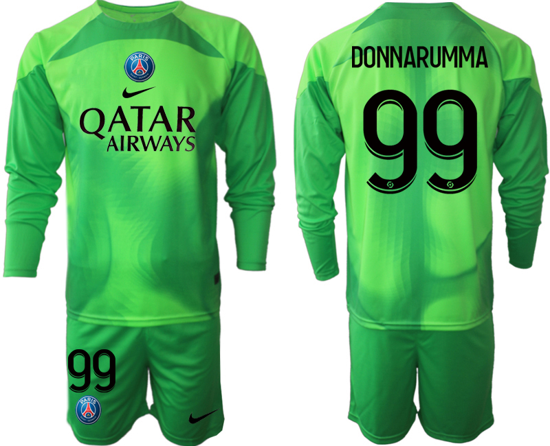 2022-2023 Paris Saint-Germain 99 DONNARUMMA green goalkeeper long sleeve jerseys Suit