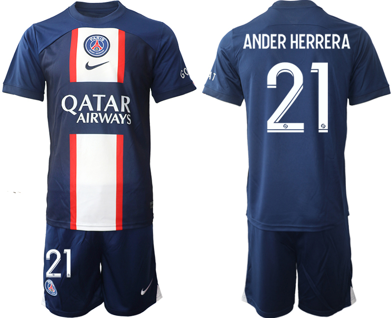 2022-2023 Paris St Germain 21 ANDER HERRERA home jerseys Suit