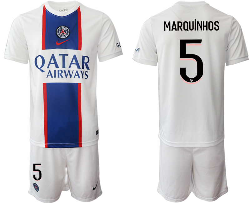2022-2023 Paris saint germain 5 MARQUiNHOS Secend away jerseys Suit
