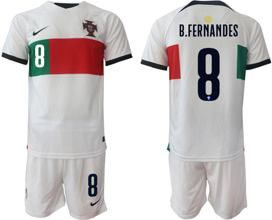 2022-2023 Portugal 8 B.FERNANDES away jerseys Suit