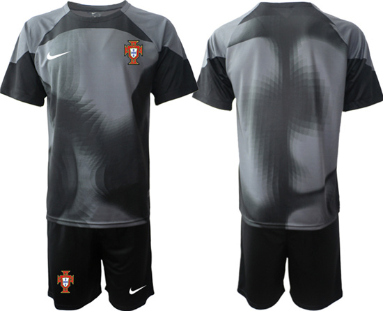 2022-2023 Portugal Blank black goalkeeper jerseys Suit