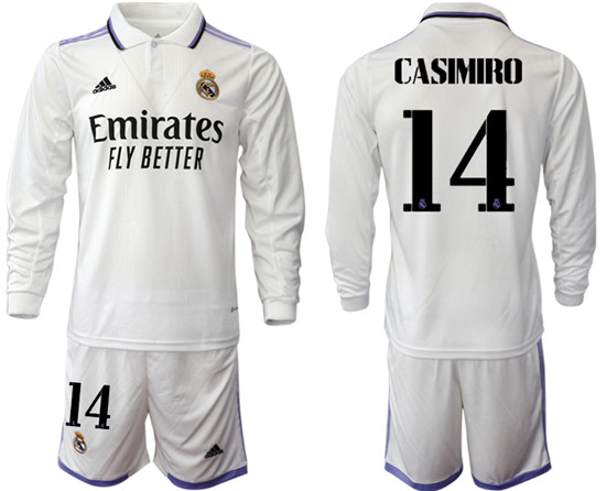 2022-2023 Real Madrid 14 CASIMIRO home long sleeve Jerseys suit