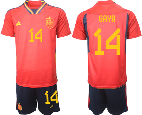 2022-2023 Spain 14 GAYA home jerseys Suit