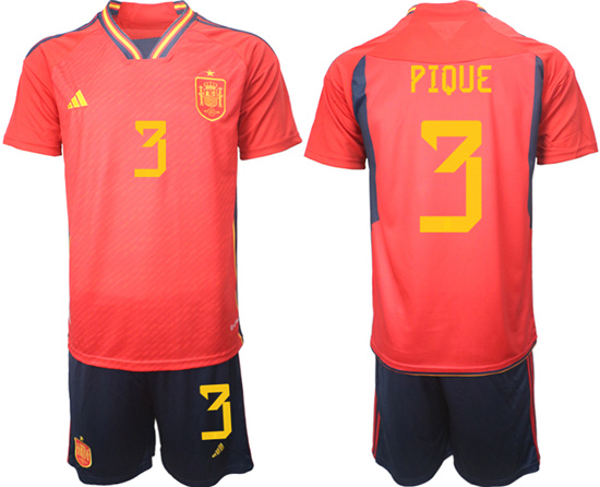 2022-2023 Spain 3 PIQUE home jerseys Suit