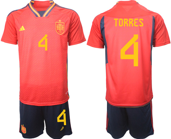 2022-2023 Spain 4 TORRES home jerseys Suit