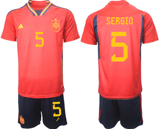 2022-2023 Spain 5 SERGIO home jerseys Suit