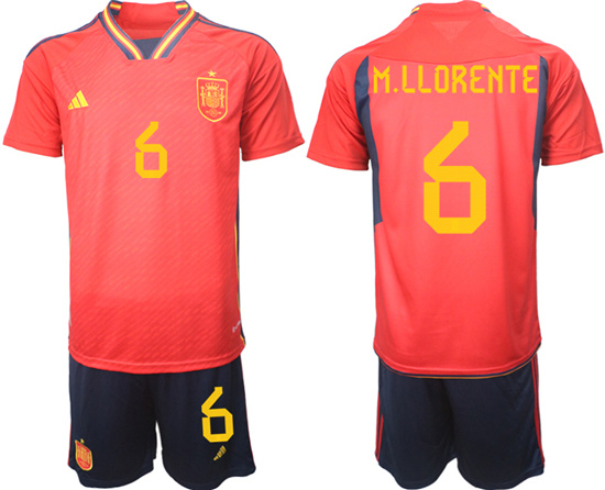 2022-2023 Spain 6 M.LLORENTE home jerseys Suit