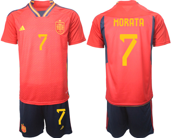 2022-2023 Spain 7 MORATA home jerseys Suit