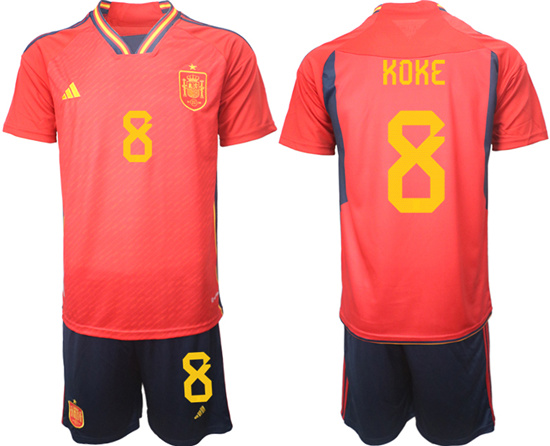 2022-2023 Spain 8 KOKE home jerseys Suit