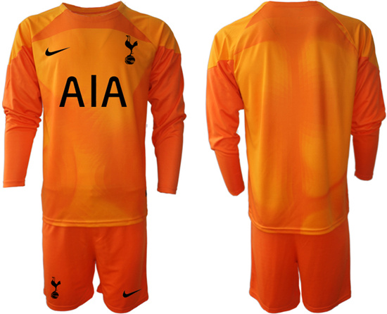 2022-2023 Tottenham Hotspur Blank Orange red goalkeeper long sleeve jerseys Suit