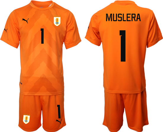 2022-2023 Uruguay 1 MUSLERA Orange red goalkeeper jerseys Suit