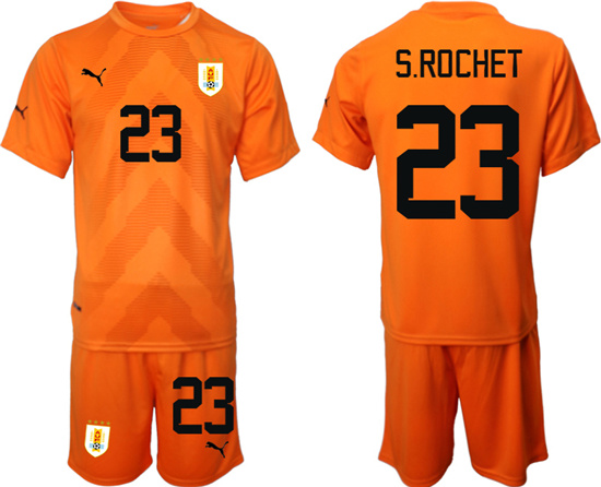 2022-2023 Uruguay 23 S.ROCHET Orange red goalkeeper jerseys Suit