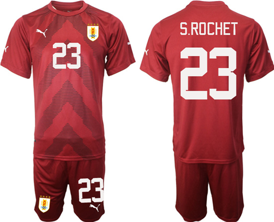 2022-2023 Uruguay 23 S.ROCHET jujube red goalkeeper jerseys Suit