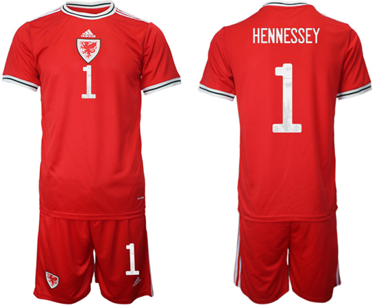 2022-2023 Wales 1 HENNESSEY home jerseys Suit