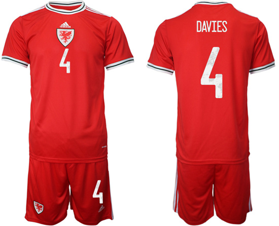 2022-2023 Wales 4 DAVIES home jerseys Suit