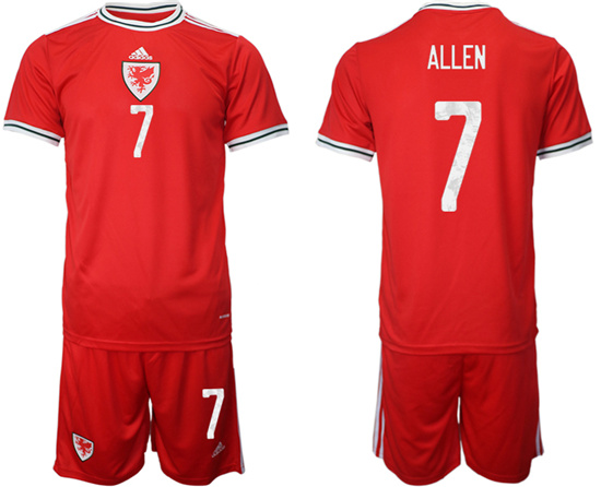 2022-2023 Wales 7 ALLEN home jerseys Suit