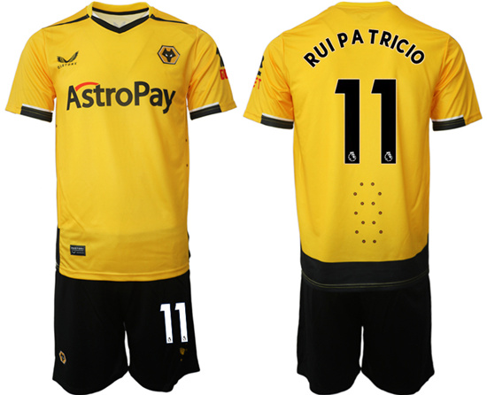 2022-2023 Wolverhampton Wanderers 11 RUI PATRICIO home jerseys Suit