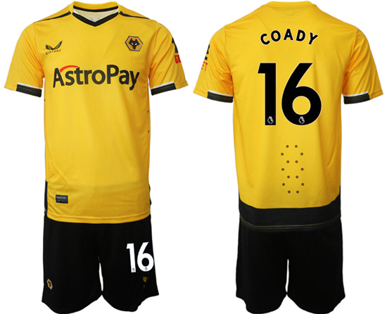 2022-2023 Wolverhampton Wanderers 16 COADY home jerseys Suit