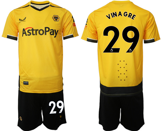 2022-2023 Wolverhampton Wanderers 29 VINAGRE home jerseys Suit