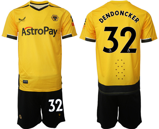 2022-2023 Wolverhampton Wanderers 32 DENDONCKER home jerseys Suit