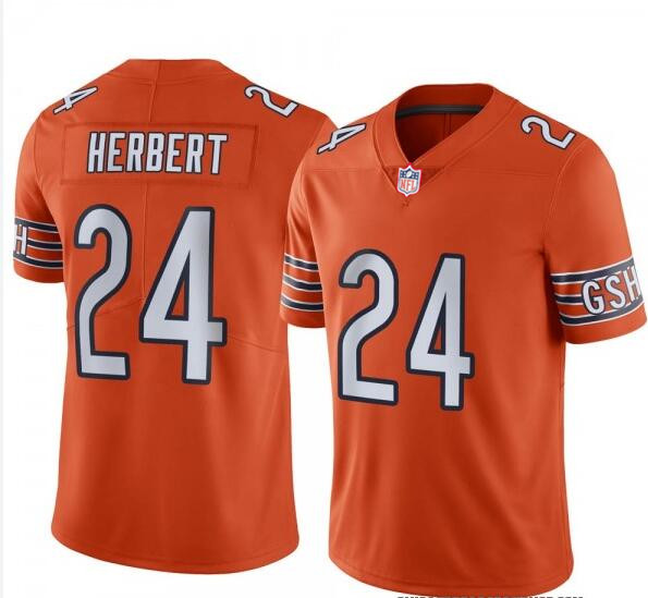 Men's Nike Chicago Bears #24 Khalil Herbert Orange Game Jersey