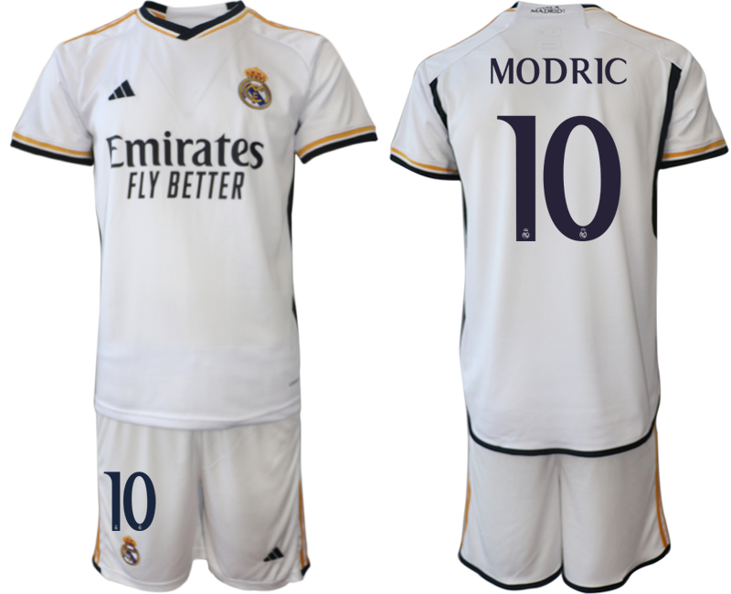 2023-24 Real Madrid  #10 MODRIC Home white Jerseys Suit