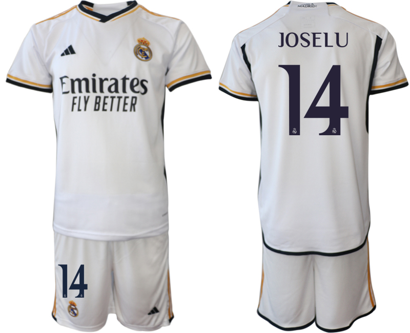 2023-24 Real Madrid  #14 JOSELU Home white Jerseys Suit