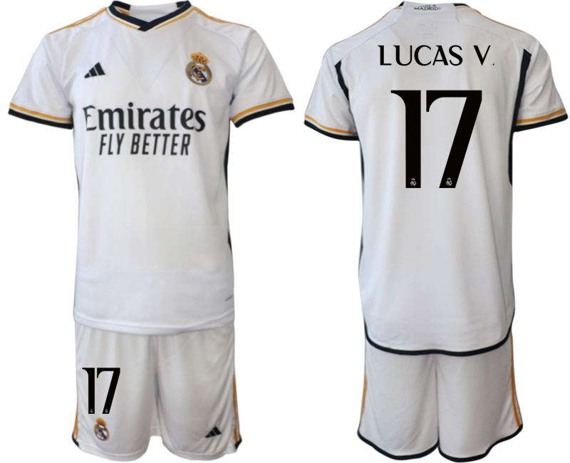 2023-24 Real Madrid  #17 LUCAS V. Home white Jerseys Suit