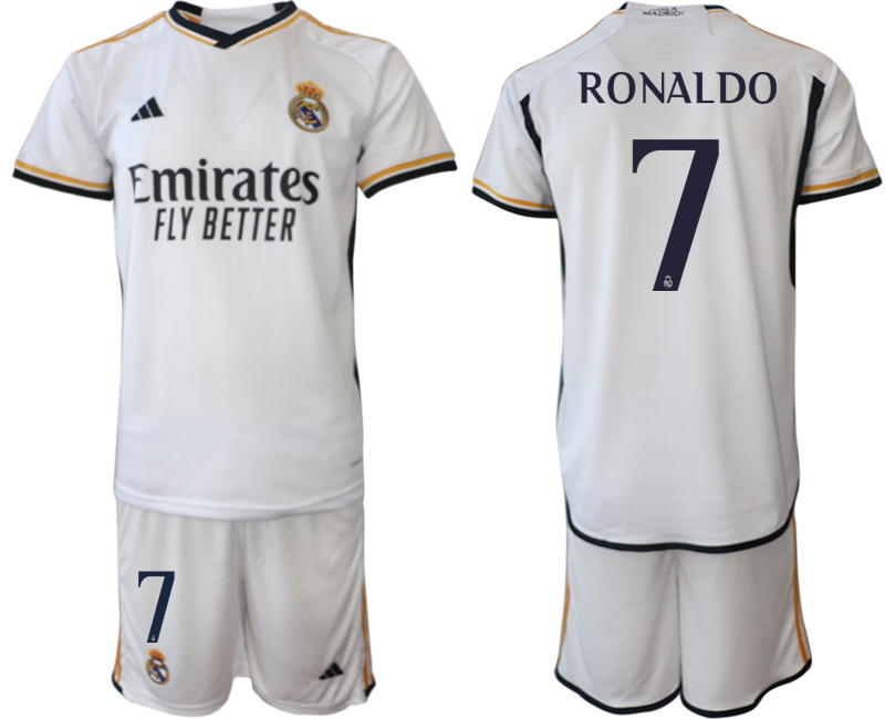 2023-24 Real Madrid  #7 RONALDO Home white Jerseys Suit