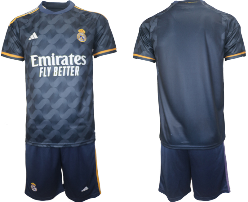 2023-24 Real Madrid  blank away navy blue Jerseys Suit