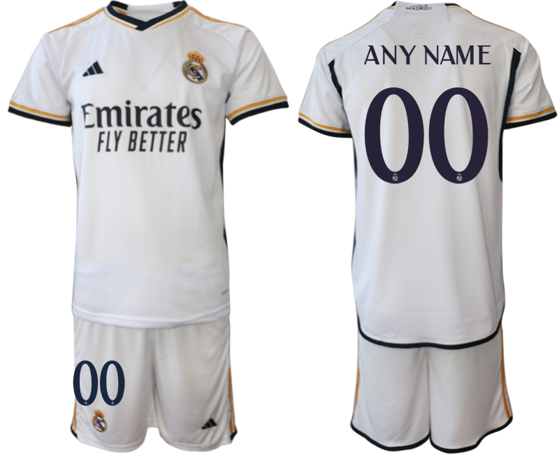 2023-24 Real Madrid Custom any name number Home white Jerseys Suit