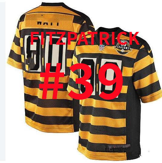 Men's Nike Pittsburgh Steelers #39Minkah Fitzpatrick  Yellow-Black Alternate 80TH Anniversary Throwback NFL Jersey