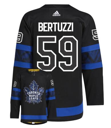 Men's Toronto Maple Leafs #59 Tyler Bertuzzi Black X Drew House Inside Out Third Alternate Stitched Jersey