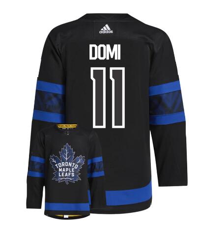 Men's Toronto Maple Leafs #11 Max Domi Black X Drew House Inside Out Third Alternate Stitched Jersey