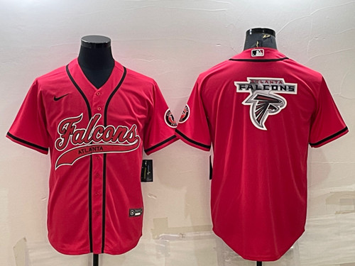 Men's Atlanta Falcons Red Team Big Logo With Patch Cool Base Stitched Baseball