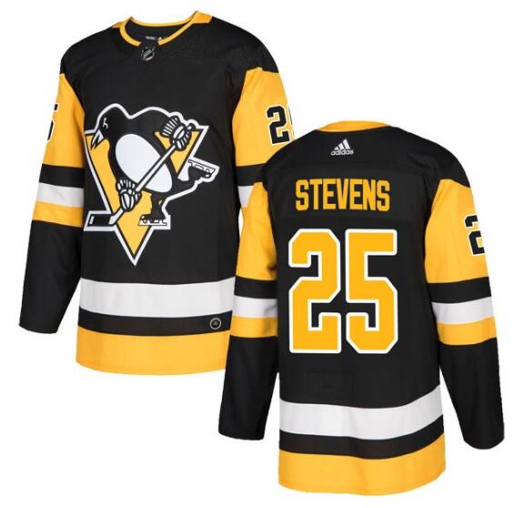 Men's Pittsburgh Penguins #25 Kevin Stevens Black Home Jerseys