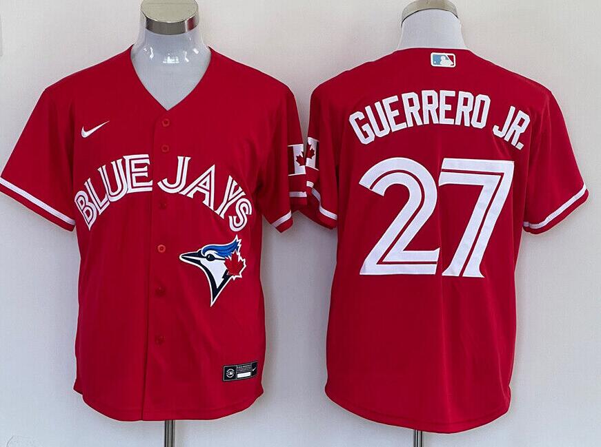 Men's Toronto Blue Jays #27 Vladimir Guerrero Jr. Red Flexbase Authentic Collection Canada Day Stitched Baseball Jersey