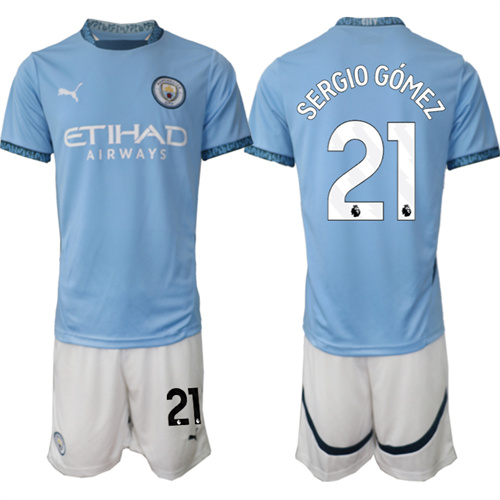 Men's Manchester City  #21 SERGIO GOMEZ home 2024-25 Suit Soccer Jerseys