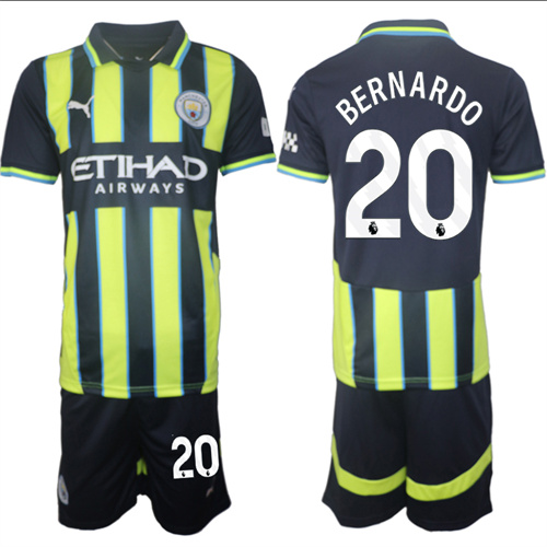 Men's Manchester City #20 BERNARDO Away 2024-25 Suit Soccer Jerseys