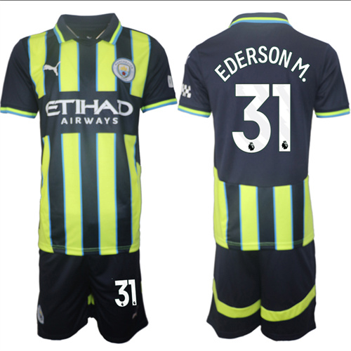 Men's Manchester City #31 EDERSON M. Away 2024-25 Suit Soccer Jerseys