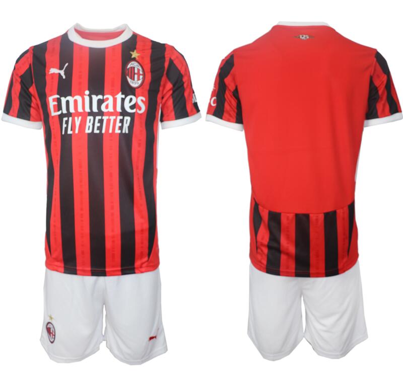 Men's AC Milan Custom Any name and number or Red Home 2024-25 Soccer Jerseys