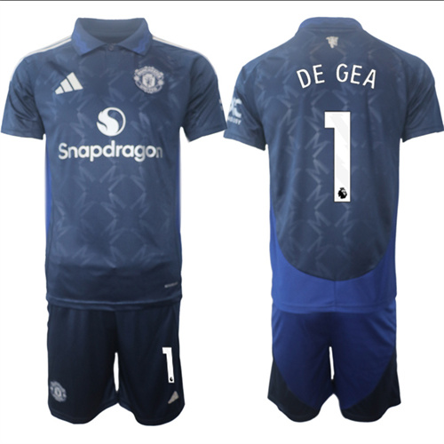 Manchester United #1 DE GEA away Navy 2024-25 suit soccer jerseys