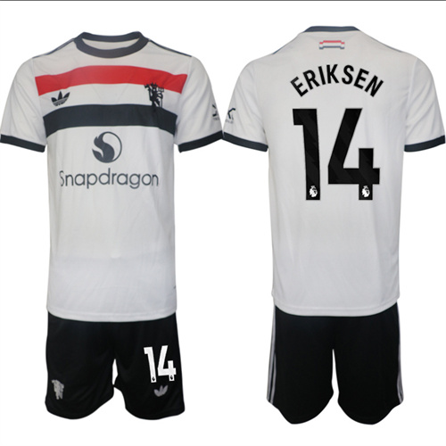 Manchester United #14 ERIKSEN 2nd Away White Navy 2024-25 suit soccer jerseys