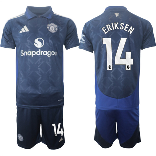 Manchester United #14 ERIKSEN away Navy 2024-25 suit soccer jerseys