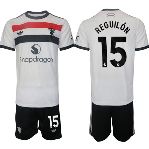 Manchester United #15 REGUILON 2nd Away White Navy 2024-25 suit soccer jerseys